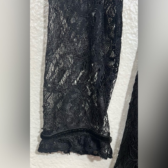 EUC Zara Lace Tier Dress with Jewel Buttons size S Black - Picture 9 of 10